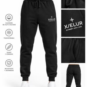 Pantalón de chándal jogger X/ELUR negro con logo y detalles